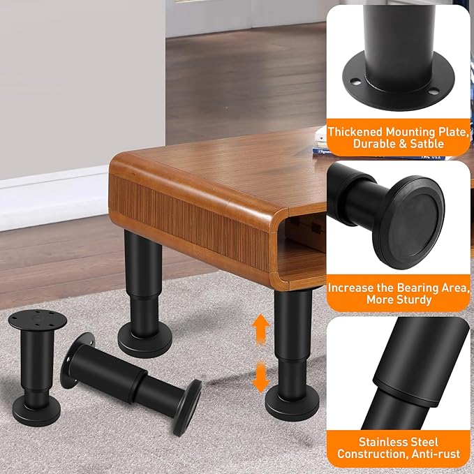 4 Pcs Adjustable Furniture Legs