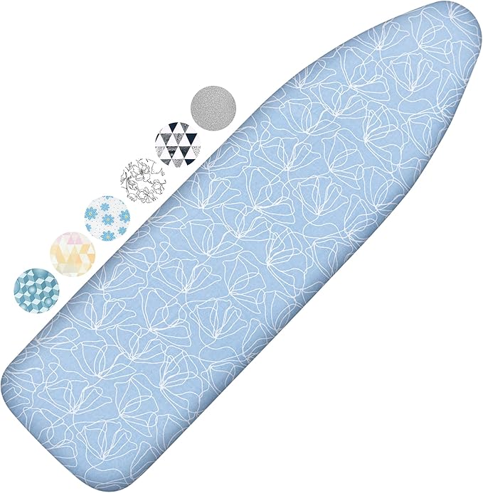 Ironing Board Cover and Pad, 15x54 Standard Size Thick Iron Padding, Scorch &