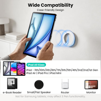 Nillkin for iPad Wall Mount, Magnetic Shower iPad Holder Waterproof, Magnetic Tablet Holder for Car, Magnetic iPad Mount for Kitchen, iPad Fridge Mount, Bathroom, Gym, Office, Set Version, White ﻿