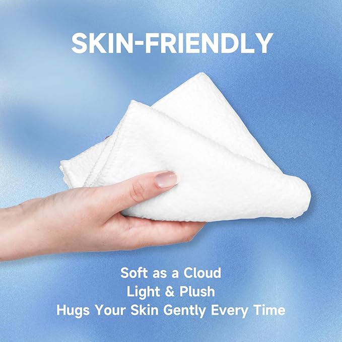 Coral Velvet White Washcloths 12 Pack, Highly Absorbent and Soft White Face