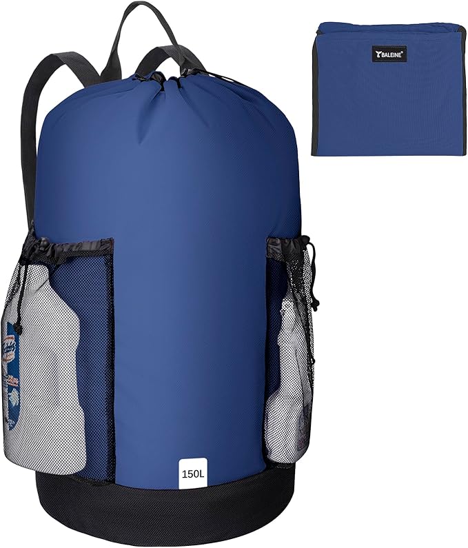 BALEINE 150L Laundry Bag Backpack, 900D Oxford Fabric Large Travel Laundry Bags