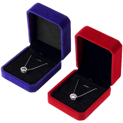 Lamoutor Velvet Gift Box Jewelry Gift Box for Necklace Bracelet Ring Stud Earrings for Wedding Proposal