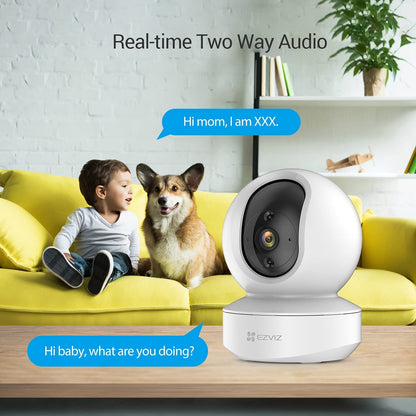 EZVIZ Indoor Camera No Monthly Fee, 256GB Supports, Baby Monitor Camera, Pet Camera. Motion Detection, Auto Tracking, Night Vision, Alarm, Two Way Audio, 2.4G Wifi, Alexa Google IFTTT Control(TY1 2MP)