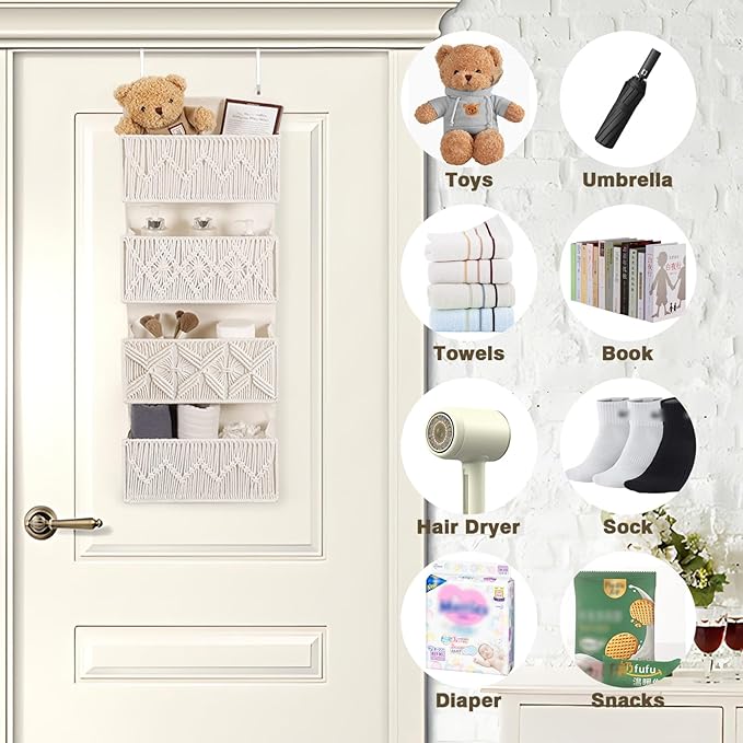 ANTIS'S HOME Nursery Over The Door Organizer Boho Decor Nursery Storage