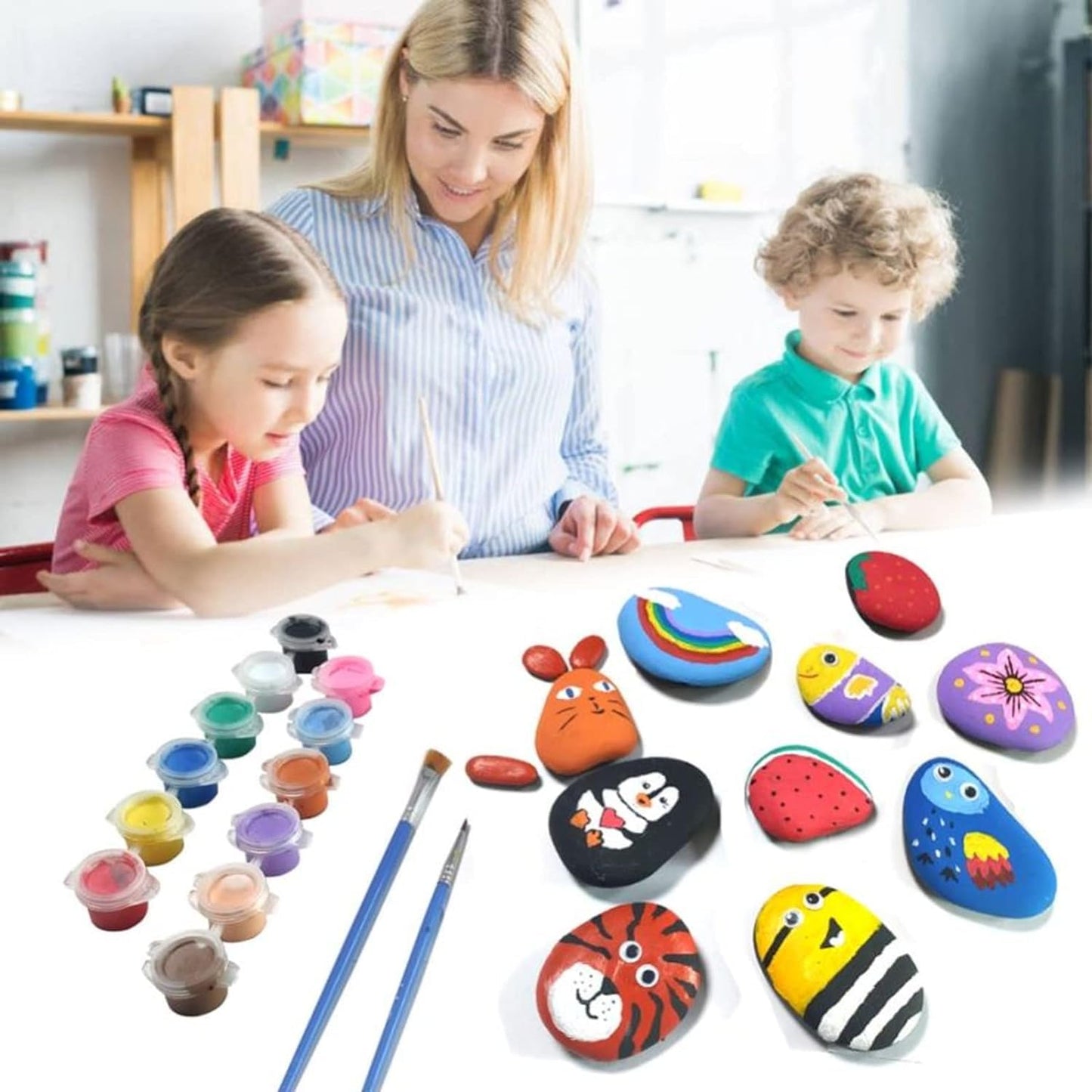 Lifetop 30PCS Painting Rocks, 3"-4" DIY Rocks Flat & Smooth Kindness Rocks for Arts, Crafts, Decoration, Large Rocks for Painting,Hand Picked for Painting Rocks