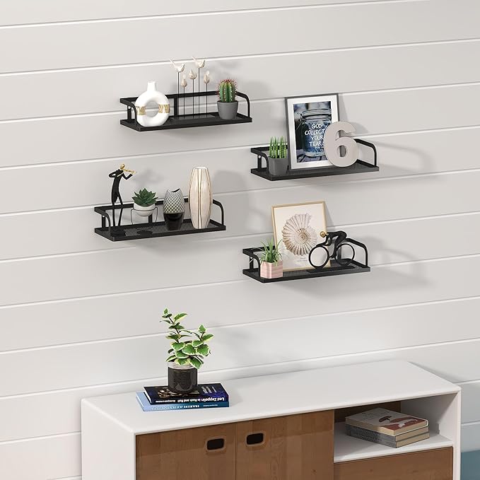 PUSDON Hanging Storage Baskets Organizer Wall Mount, Metal Wire Storage Bin Rack