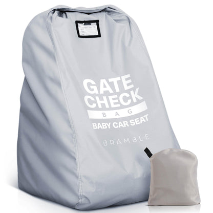 Bramble - Car Seat Travel Bag for Airplane Gate Check in - Car Seat Cover for Airport Travel - Water Resistant Protective Transport Bag (Grey)