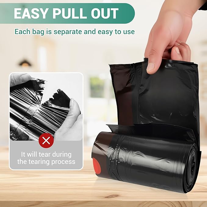 SWIHELP Drawstring Trash Bags 280 Counts 4 Gallon Garbage Bags 15 Liters