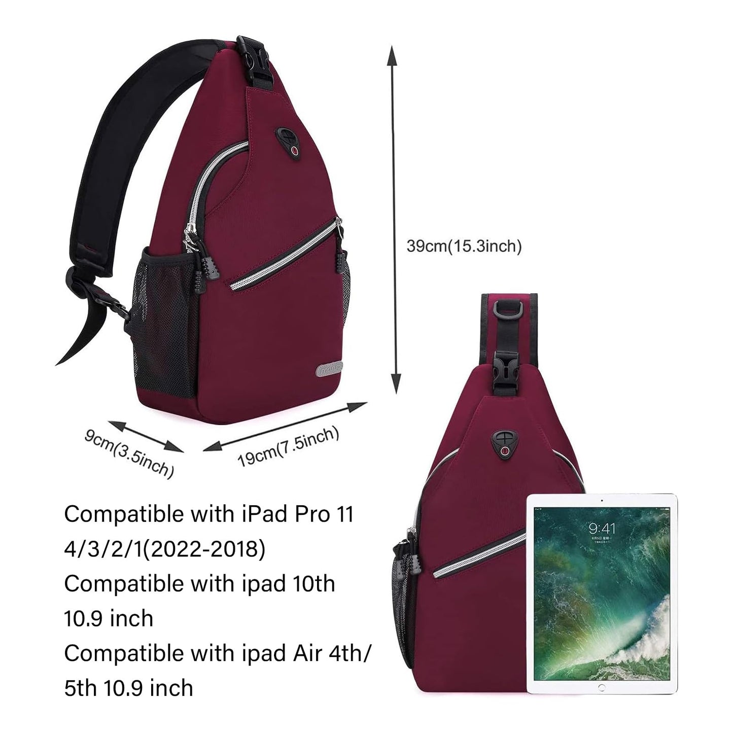 MOSISO Sling Backpack, Multipurpose Crossbody Shoulder Bag Travel Hiking Daypack