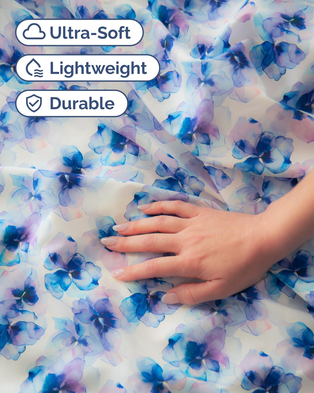 Floral Sheets - Flower Print Bed Sheet Set - 1 Flat, 1 Fitted & 2 Pillowcases w/ Deep Pockets - Comfy, Cozy, Wrinkle & Fade Free - Boho Botanical Bedding - Soft, Breathable & Cooling - Full Size Set