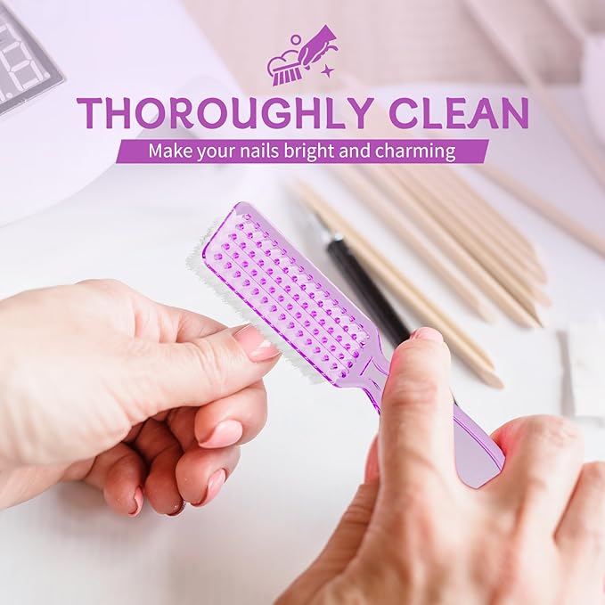 12 Pcs Handle Grip Cleaning Brushes, Hand Fingernail Nail Scrub Manicure Brush