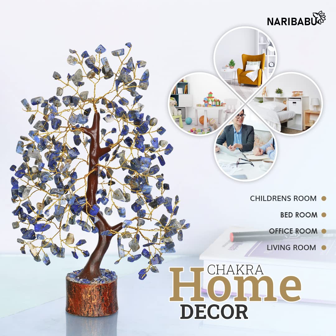 NARIBABU Lapis Lazuli Crystal Tree, Healing Crystals, Gemstone Tree, Crystals and Gemstones, Feng Shui Gifts for Women, Home Decor, Shelf Decor, Ornaments for Living Room, Crystal Gifts for Women