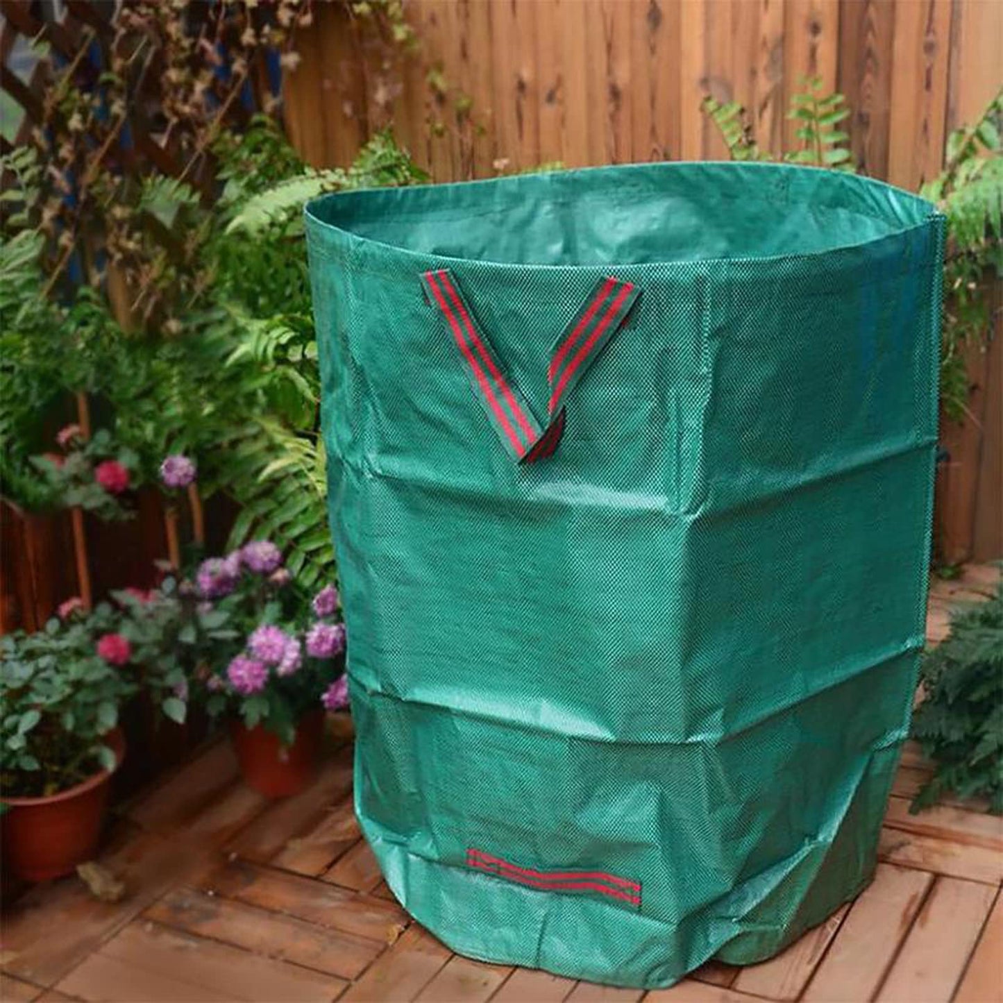 Zucklight Heavy Duty Garden Waste Bags 300 Litre - 3 Sacks Builders Bags Reusable - Industrial Fabric and Handles - Green/Garden Waste Sacks, Garden Bags Heavy Duty with Handles