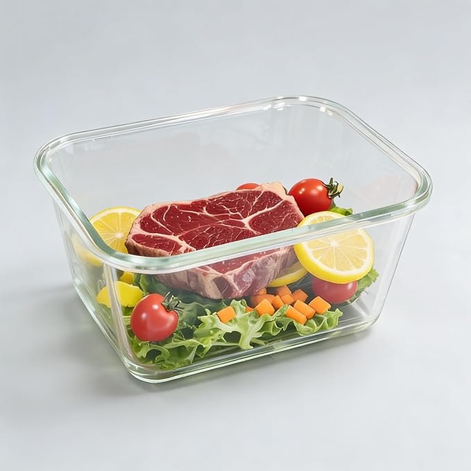 2 Pack Large Glass Food Storage Containers