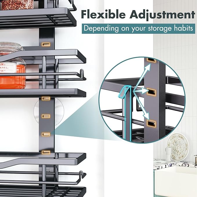 Over The Door Pantry Organizer，6-Tier Over The Door Organizer