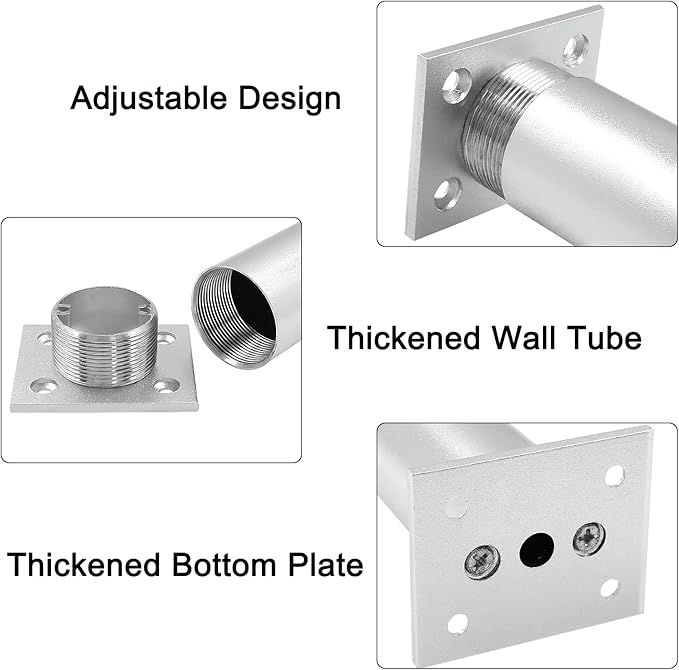 Set of 4 Aluminum Alloy Furniture Legs 4.7 Inch Height, 1.5 Inch Diameter
