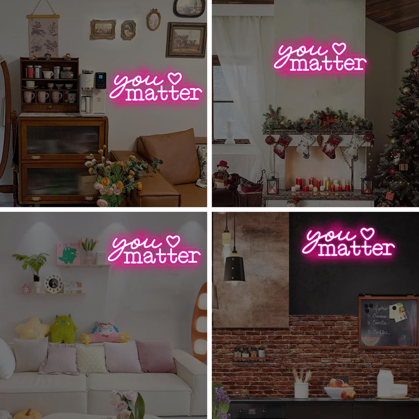 You Matter Neon Sign for Wall Decor, Positive Affirmation Art, Classroom Office Decor, Gift for Teacher, Encouraging Light, Pink Led Light for Bedroom, Club, Gifts For Birthday, Christmas Party Girls Gift