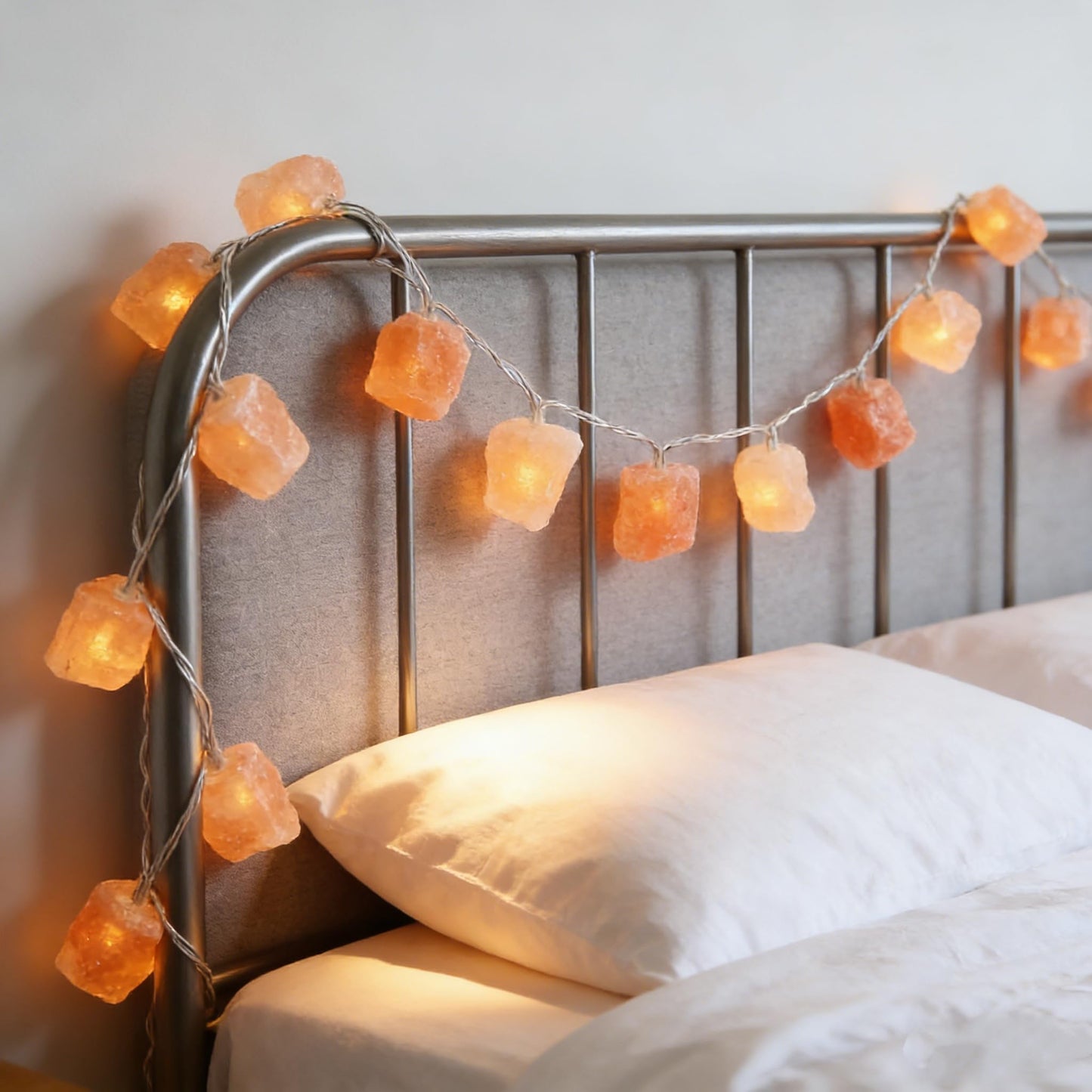 Himalayan Salt Light String for Bedroom with 20 Rock,11.5ft USB Powered String Fairy Lights Night Salt Lamp,Natural Salt Rock,Handmade Ambient Light for Office Home Wedding Party Christmas Decorations