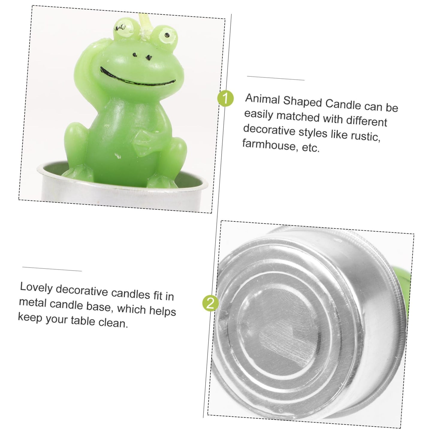 Amosfun 6pcs Frog Shaped Tabletop Candles Cute Animal Decor for Home Unique Desktop Candles for Festive Ambiance for Holidays and Special Occasions