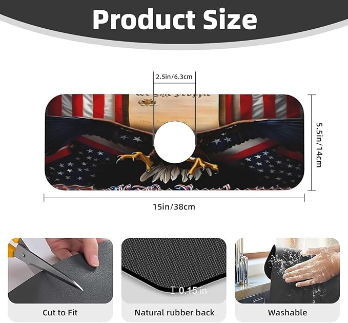 Classic American Old Flag Kitchen sink faucet pad, strong water absorption
