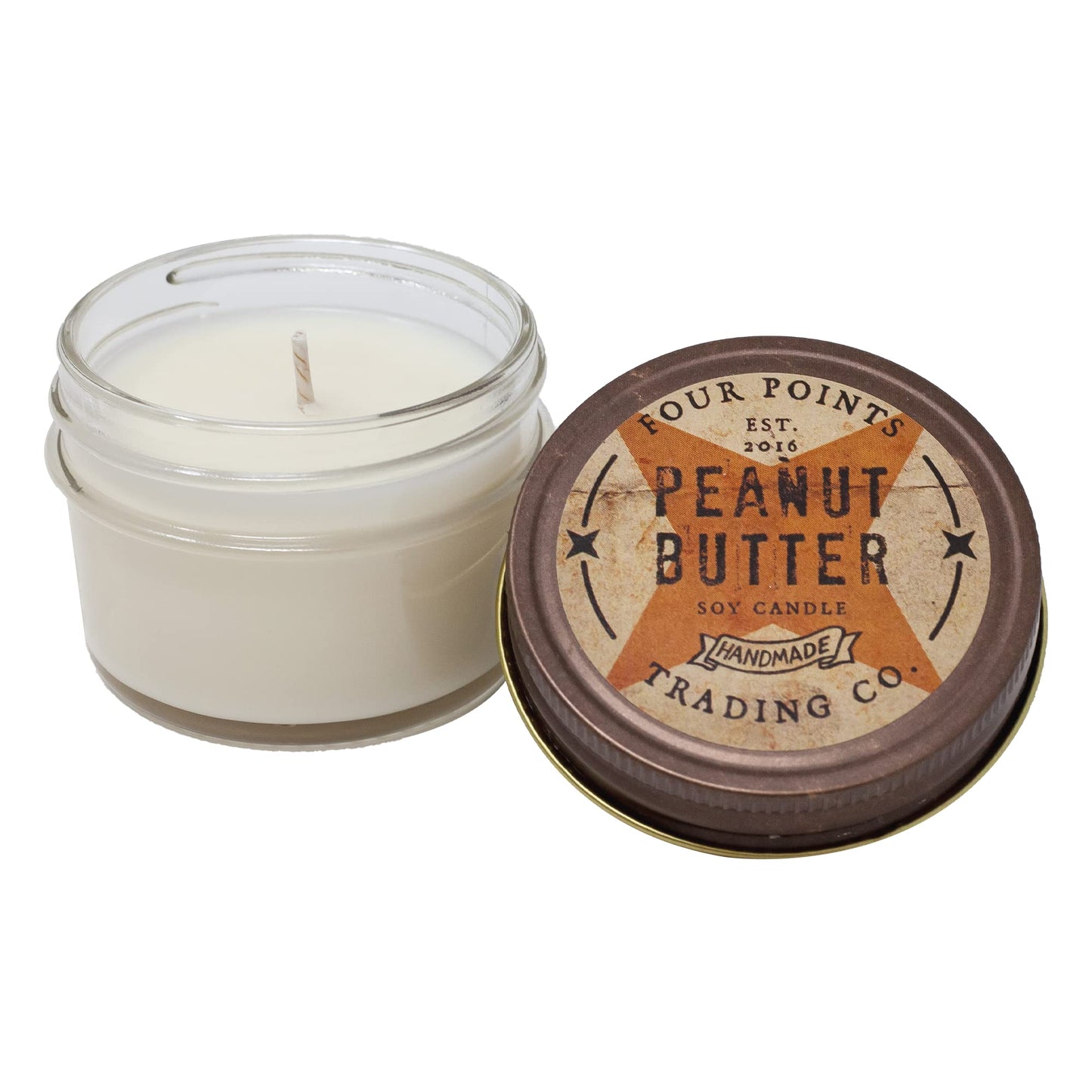 Peanut Butter Scented Candle, 4 Oz. Handcrafted Soy Wax Candles for Men & Women, Fragrant Aromatherapy Candle with Jar, Unique Room Scents, Relaxing Home Essentials for Mom, Daughter or Friend