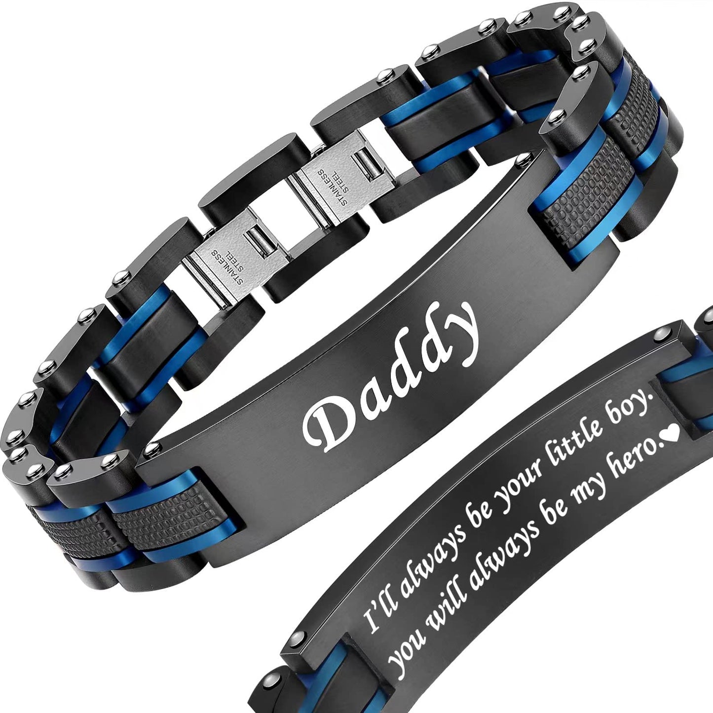 Zillaly Men's Bracelet Two-Color Diamond Hip-hop Jewelry Gift Birthday Jewelry Gift Husband Boyfriend