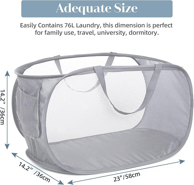 4 Pack Collapsible Laundry Baskets, Foldable Laundry Basket