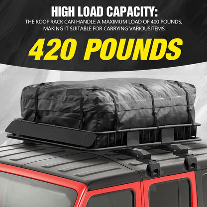 XOOKUN Max Loading 420-POUND Heavy Duty Roof Rack Cross Bars Fit for Jeep Wrangler JL JK Gladiator JT 2007-2024,(2 & 4 Door) Steel Crossbars Rooftop Cargo Bag Kayak Bike Carrier