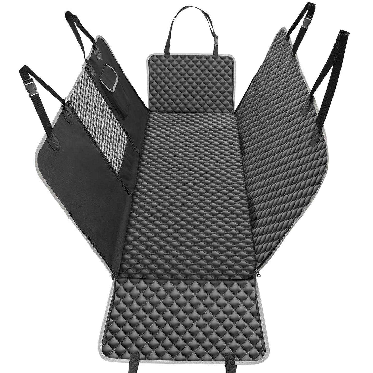 KYG Dog Car Seat Cover Hammock Dog Seat Cover with Mesh Window Durable Scratch Proof And Waterproof Car Rear Seat Protection Cover Pet Car Seat Cover For Cars/Trucks/Suv 135 X 140cm