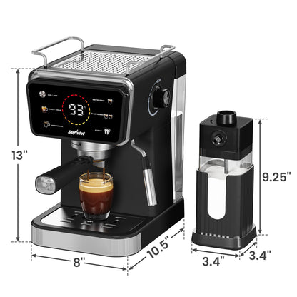 SUNVIVI 20 Bar Espresso Machine for Home and Office, 3-in-1 Iced Coffee Maker with Milk Frother, Espresso Shot & Iced Coffee, LED Touchscreen, 52OZ Removable Water Tank, Professional Coffee Brewing