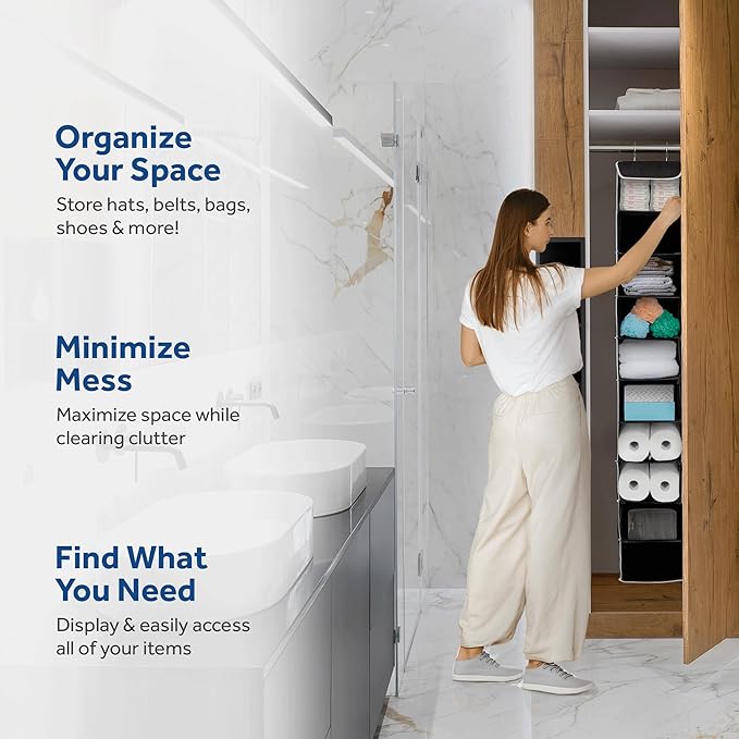 ZOBER Hanging Closet Organizer, 10-Shelf