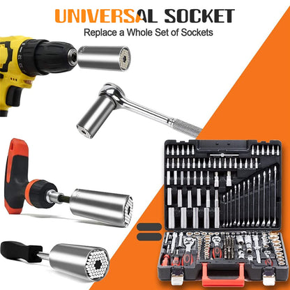 Wareon Universal Socket Tools Gifts for Men - Christmas Stocking Stuffers for Men Dad Him Husband Women Cool Stuff Ideas Gadgets Birthday Gifts for Dad Grip Socket Set (7-19mm) Sliver