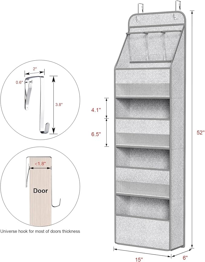 Univivi 5-Shelf Door Storage Over Door Hanging Organizer