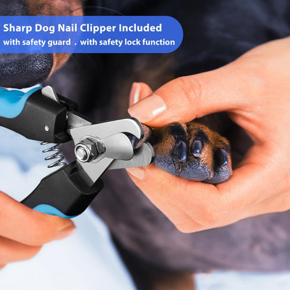 YABIFE Dog Nail Grinders, Dog Nails Clippers and Trimmers Kit, Super Quiet, Rechargeable, Pet Nail Grinder, for Small Large Dogs Cats Toenail Claw Grooming,3 Speeds,Dark Blue