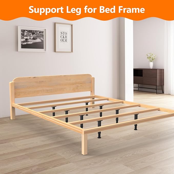 4 PCS Adjustable Bed Frame Support Legs, Frame Center Slats Heavy Support Leg