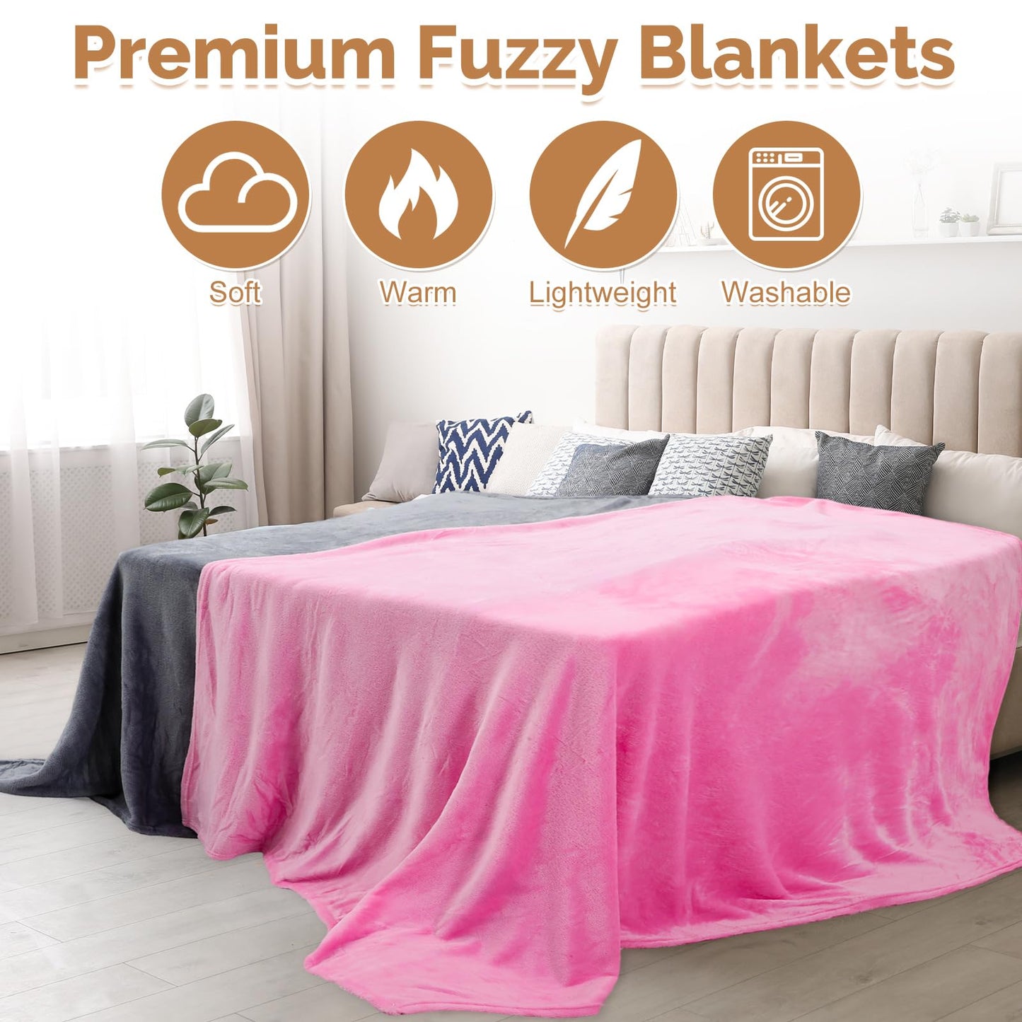 Panitay 10 Pcs Fleece Throw Blanket Bulk 50 x 60 Inches Cozy Fuzzy Flannel Plush Soft Blankets for Sofa, Couch Bed Warm Throws for Wedding Homeless Christmas Party Gift(Multicolor)