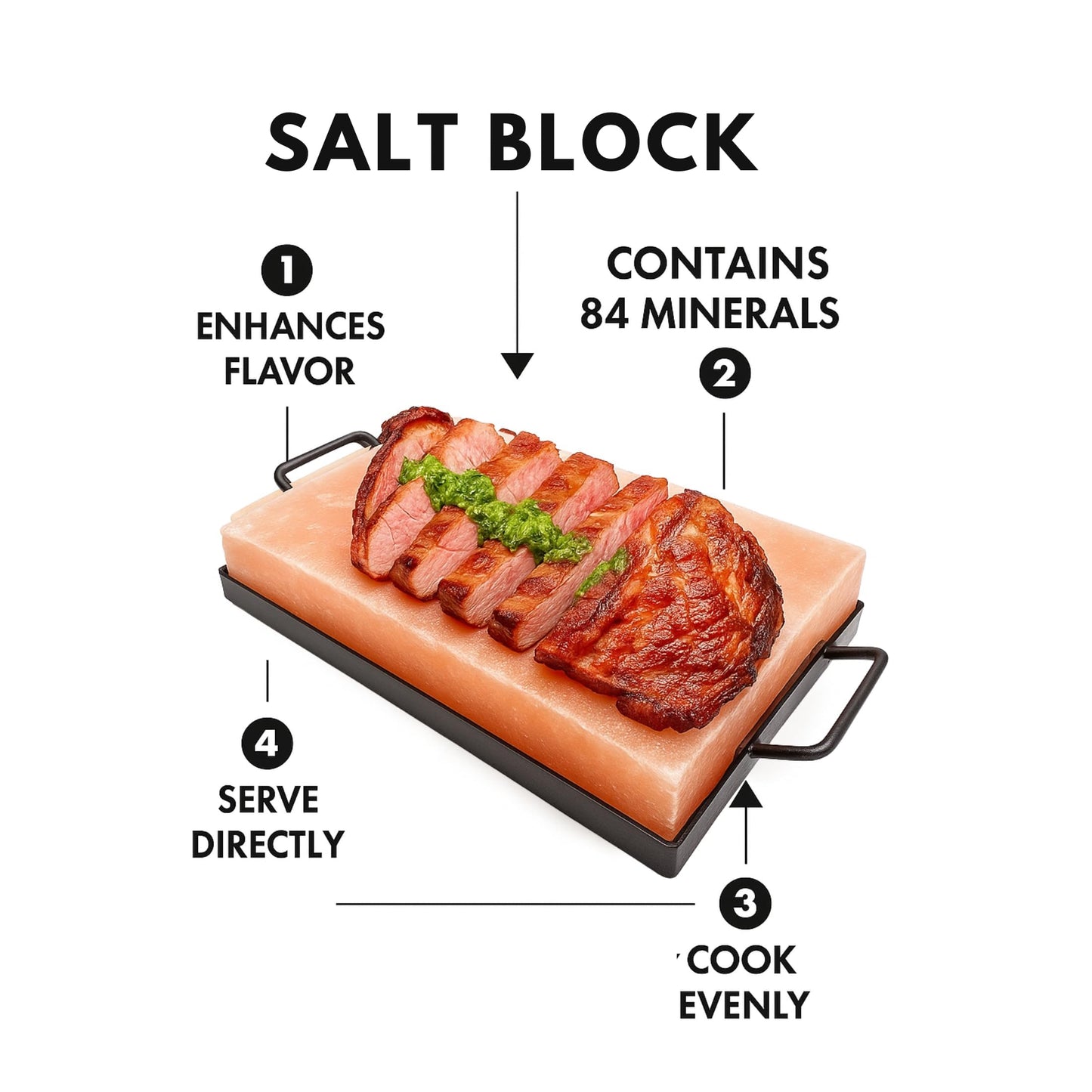 Himalayan Salt Cooking Block – 12 x 8 x 2 Inch Pink Salt Slab for Grilling, BBQ, Chilling & Serving