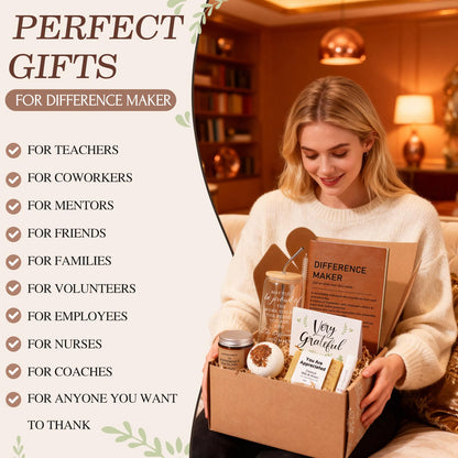 iAOVUEBY Administrative Professionals Day Gifts, Difference Maker Gift with Journal, Employee Appreciation Gifts for Coworkers, Thank You Gift for Women, Teacher, Nurse, Secretary, Mentor, Leader