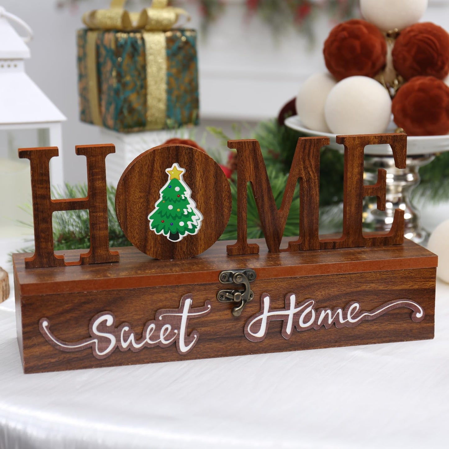 JIALEIXI Interchangeable Home Sweet Home Sign, Wooden Seasonal Tabletop Plaque Decorations, for All Seasonal Desktop House Living Room Indoor Decor.