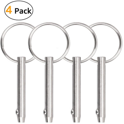 Quick Release Pin Bimini Top Pin Diameter 0.25 Inch, Total Length 3 Inch, Usable Length 2.4 Inch Full 316 Stainless Steel (4 PCS)