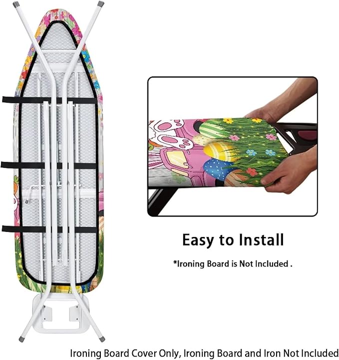 Bunny Ironing Board Cover Easter Standard Size Wood Print Ironing Board Dust