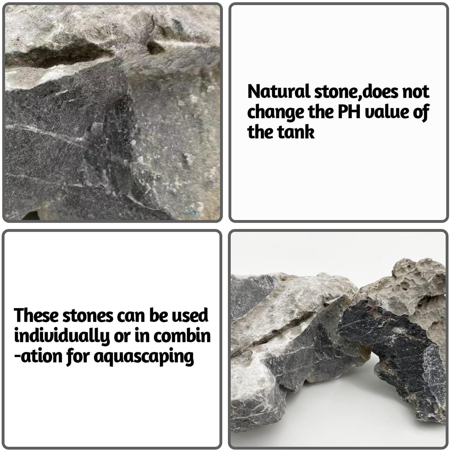 PINVNBY Natural Seiryu Stones, Aquariums Slate Stone Decorative Rocks for Fish Tank, Terrariums, Paludarium, Vivariums, Reptile and Amphibian Enclosures, Aquascaping (4.5lb)