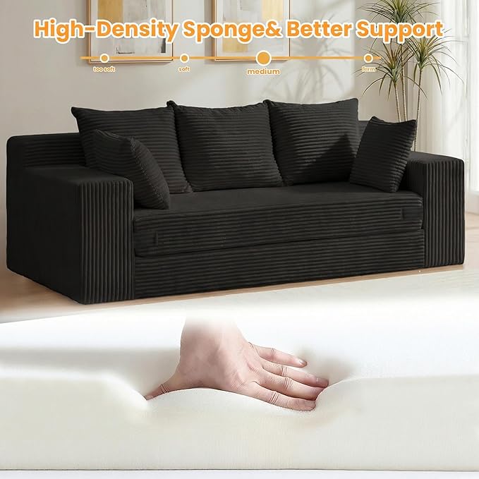 Convertible Sofa Bed, Pull Out 3 Seater Sleeper Sofa