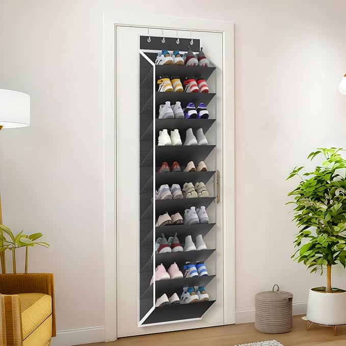 KEEPJOY 10 Tiers Mesh Over Door Shoe Organizer Storage, Hanging Shoe Holder