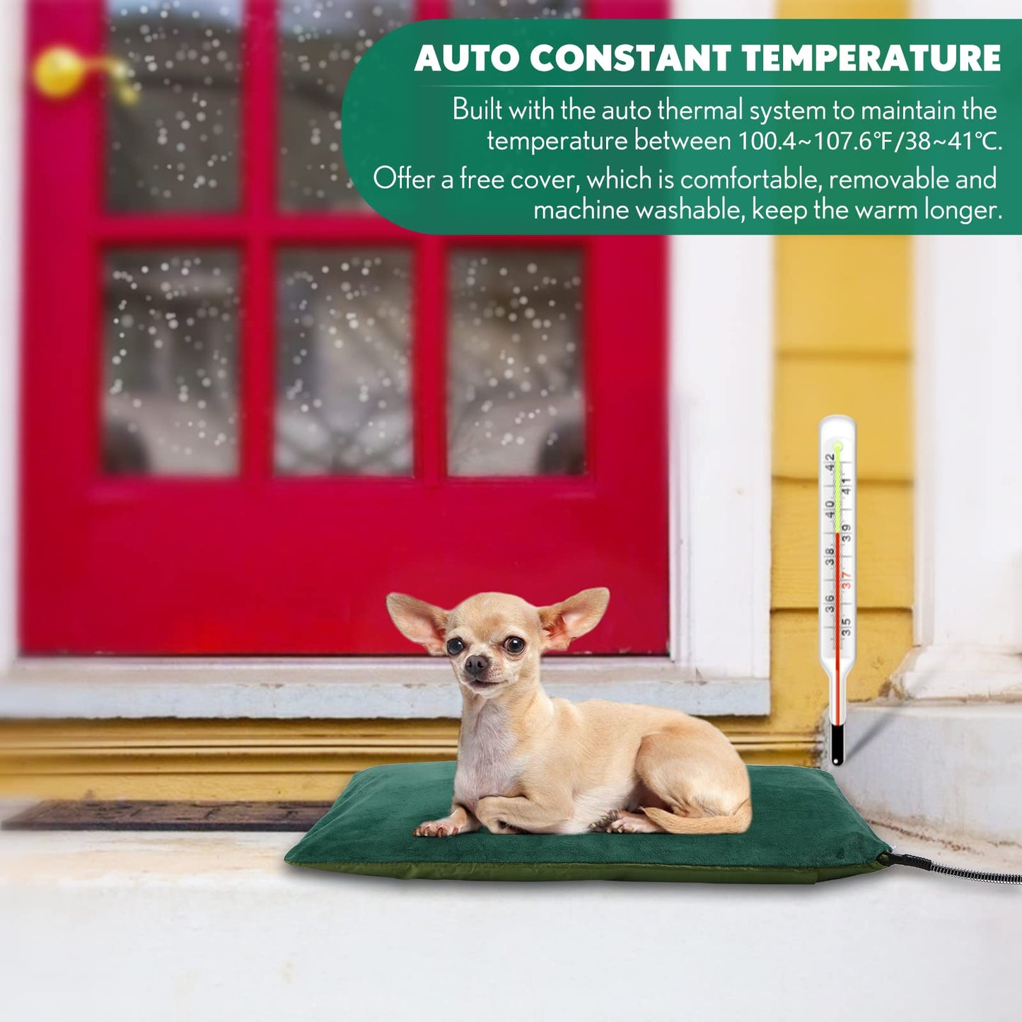 PETNF Outdoor Pet Heating Pads for Dog,Soft Electric Blanket Auto Temperature Control,Heated Mat for Dog House,Whelping Supply for Pregnant New Born Stray Feral Cat Puppy,Safe