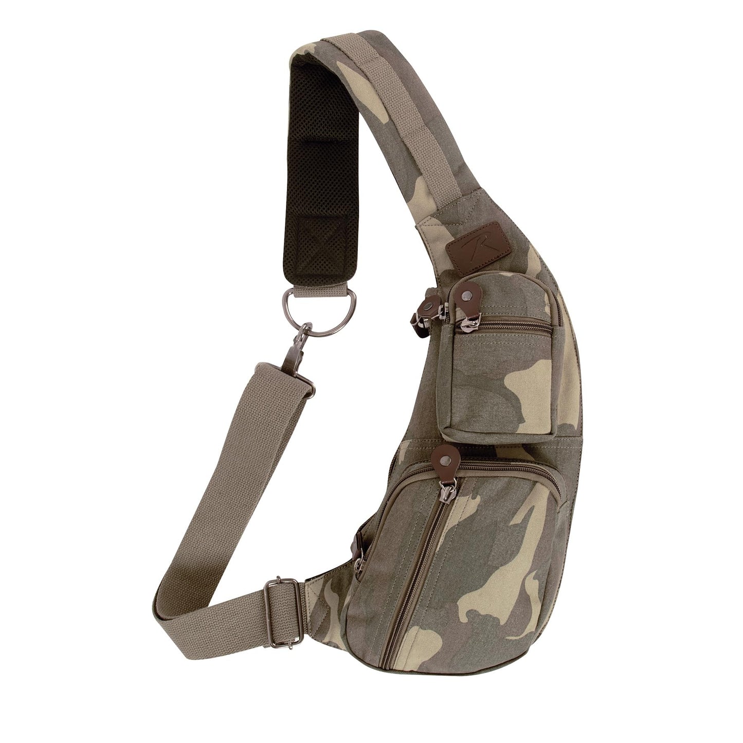 Rothco Vintage Canvas Crossbody Sling Bag – Compact Travel Shoulder Backpack 2L Storage