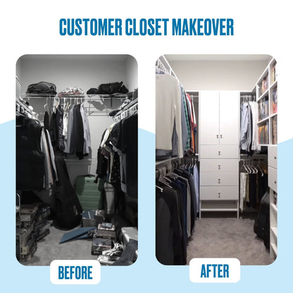 Double Hanging Closet Unit - Modular Closet System For Hanging - Corner Closet System - Closet Organizers And Storage Shelves (White, 24 inches Wide) Closet Shelves