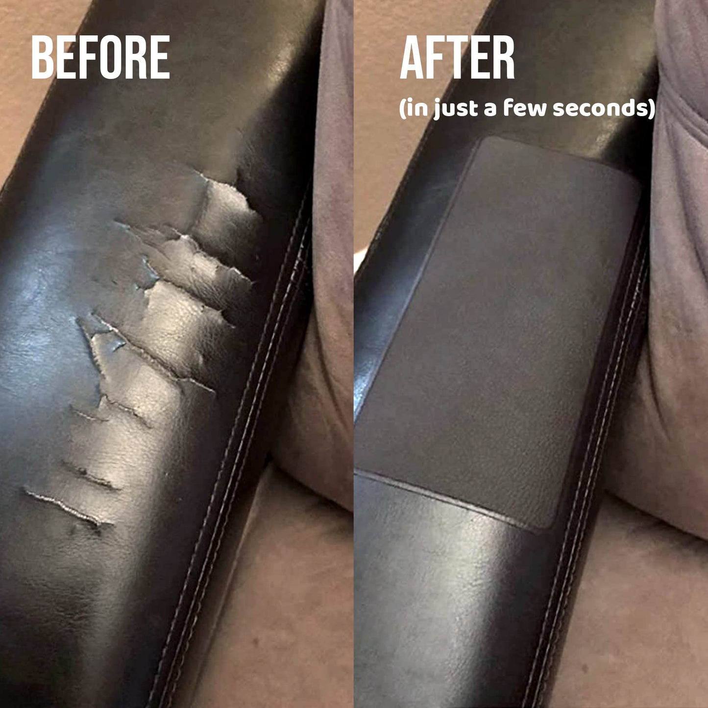 MastaPlasta Self-Adhesive Premium Leather Repair Patch - Black 20cm x 10cm (8in x 4in). Your All-In-One Instant Upholstery-Quality Leather Repair Kit for Sofas, Car Interiors, Bags & DIY