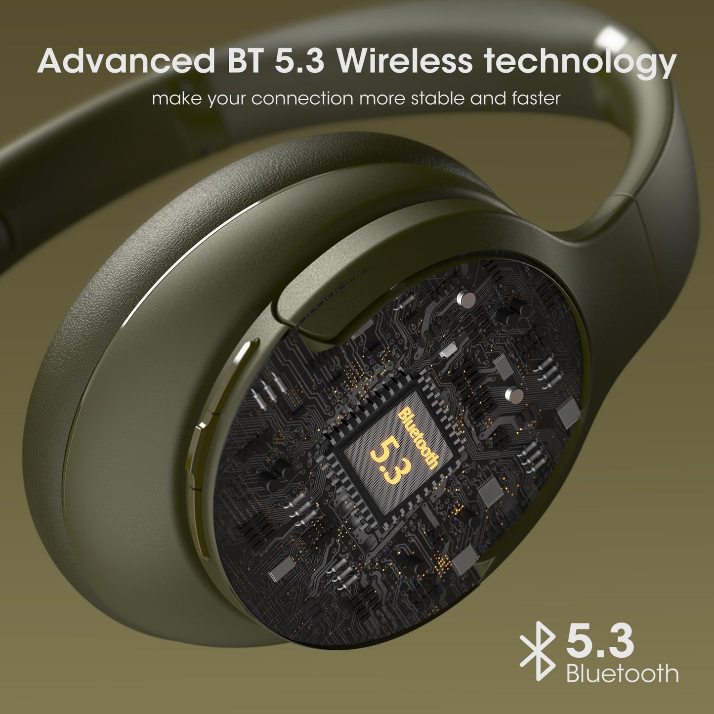 DOQAUS Over-Ear Bluetooth Headphones with 90-Hour Playtime, 3 Professional EQ Modes, HiFi Deep Bass & HD Mic for Extended Travel, Gym Workouts & Daily Use