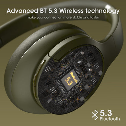 DOQAUS Over-Ear Bluetooth Headphones with 90-Hour Playtime, 3 Professional EQ Modes, HiFi Deep Bass & HD Mic for Extended Travel, Gym Workouts & Daily Use